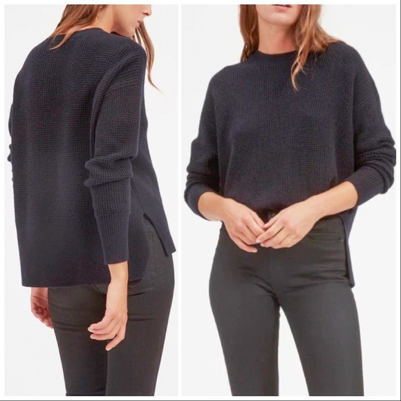 Everlane 100% Cashmere Waffle Square Crew Sweater